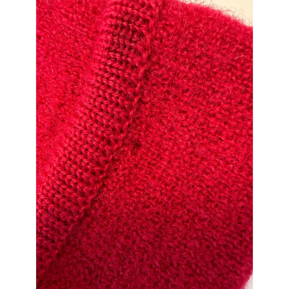 Talbots Petites Red 100% Wool Button Front Cardigan Sweater Jacket Women Medium - Picture 8 of 10